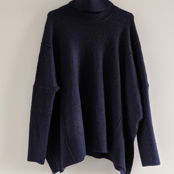 Gap Navy Blue Sweater Poncho, Size XS - Picture 3 of 6